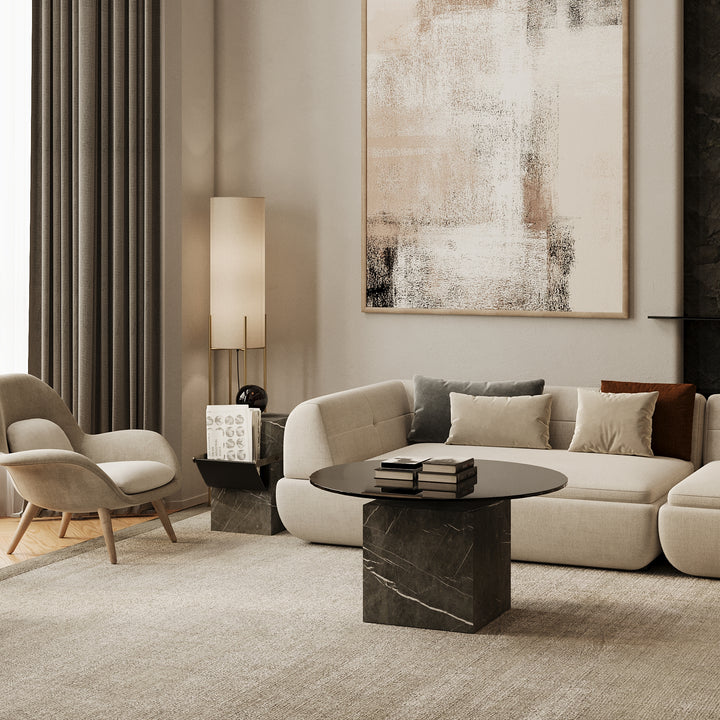 Bogense marble coffee table in Grey Kenzo