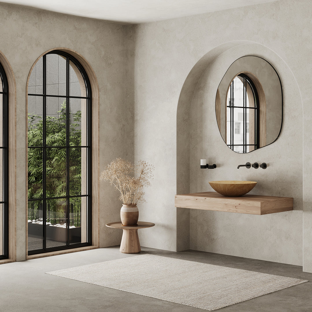 Maiken - Round Marble Basin - Beige Travertine