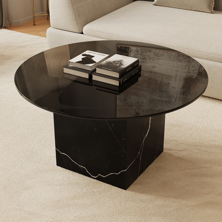 Bogense marble coffee table in Black Eagle