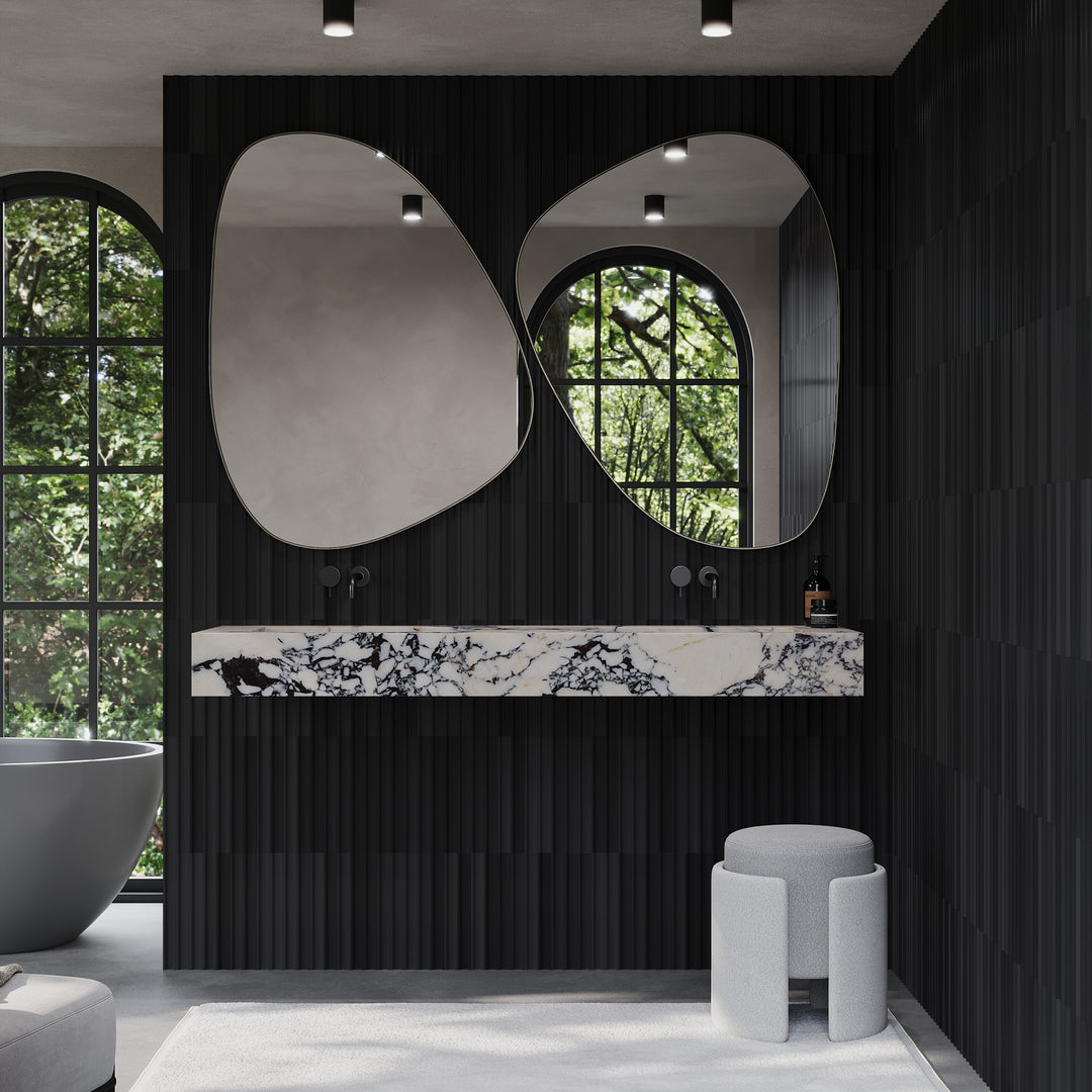 Skadi - Double Marble Basin - Calacatta Viola