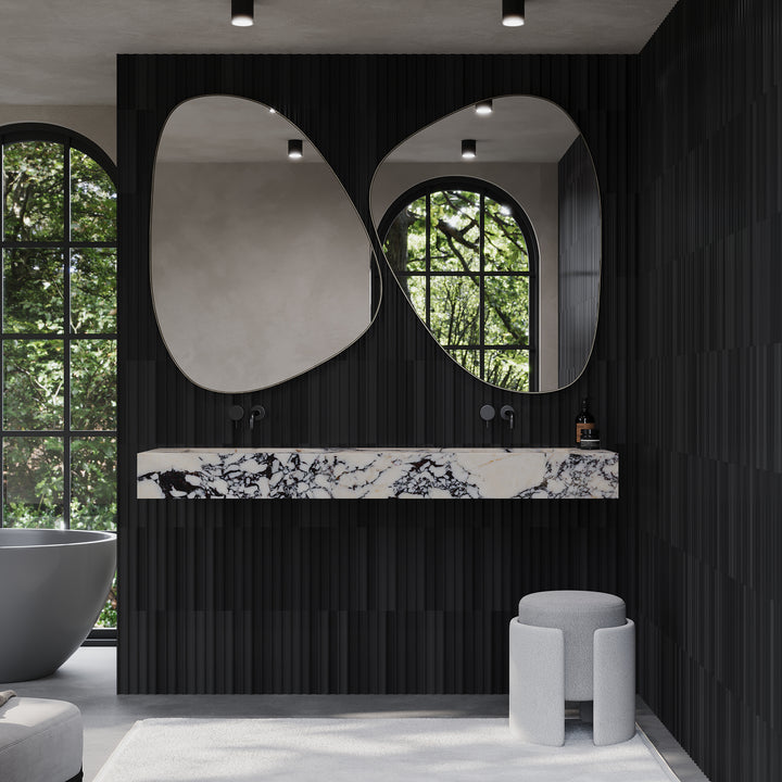 Skadi - Double Marble Basin - Calacatta Viola