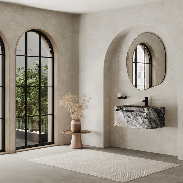 Lyke single vanity medium lifestyle view in Grey Galaxy