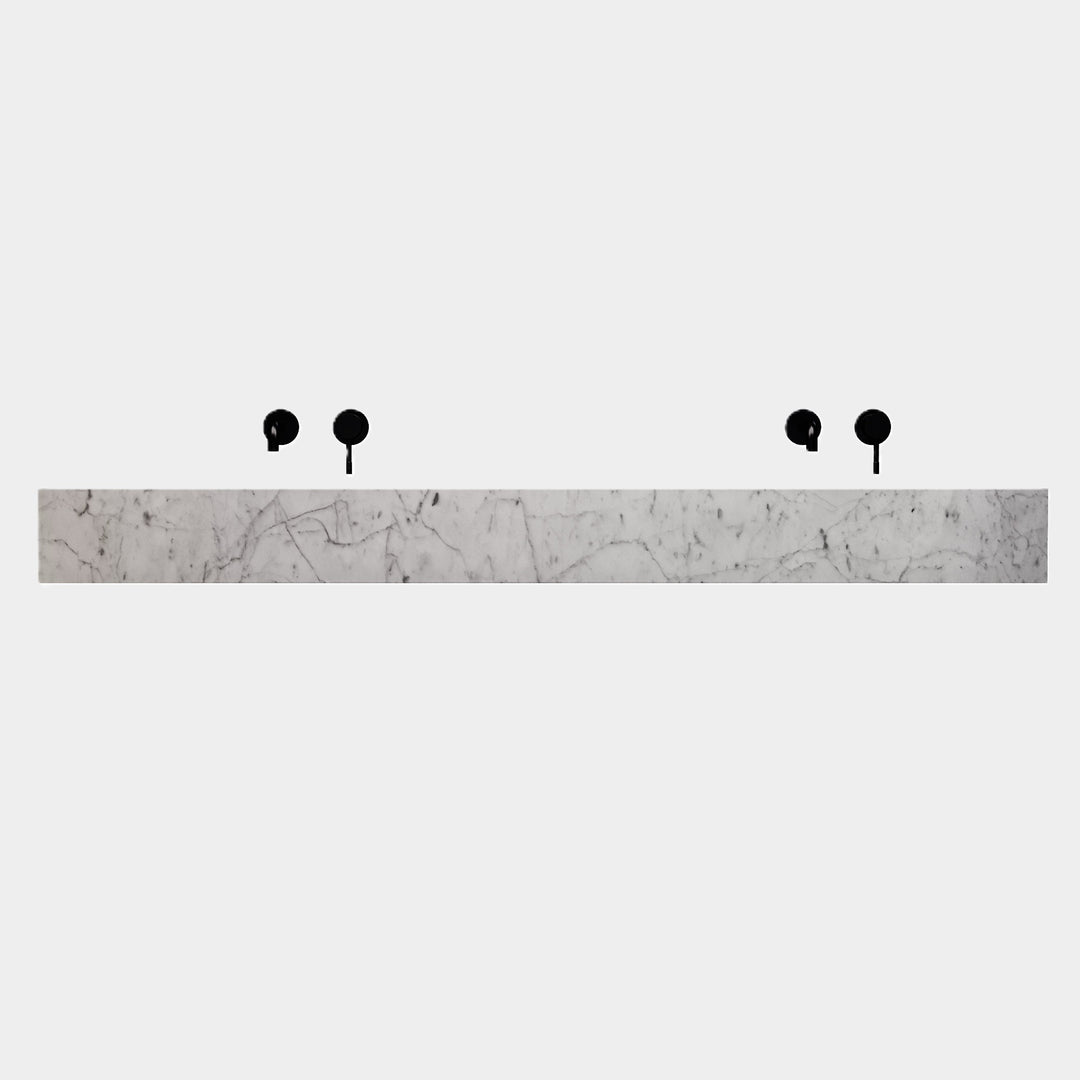 Skadi - Double Marble Basin - White Carrara