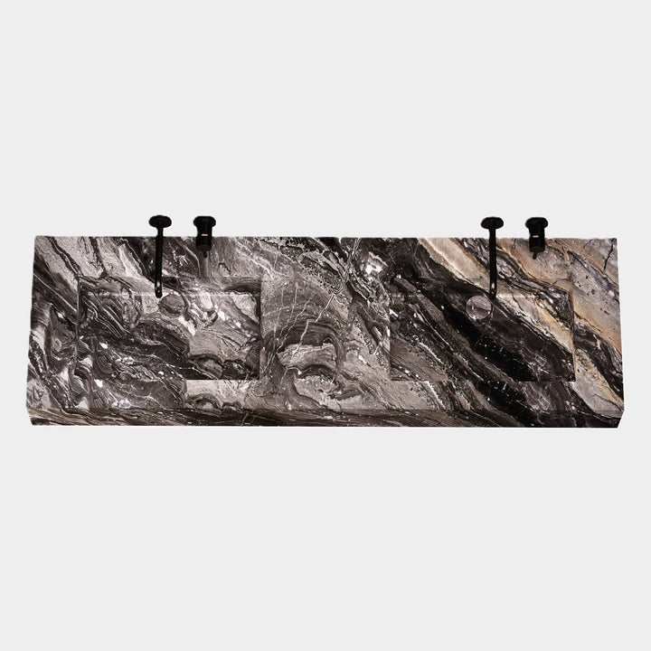 Skadi rectangular marble basin in Grey Galaxy