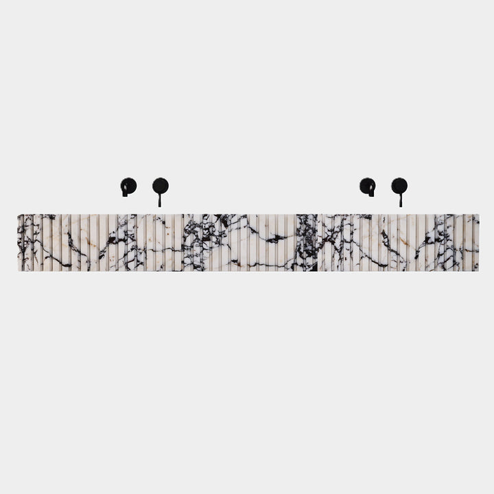 Luca - Ribbed Marble Double Basin - Calacatta Viola