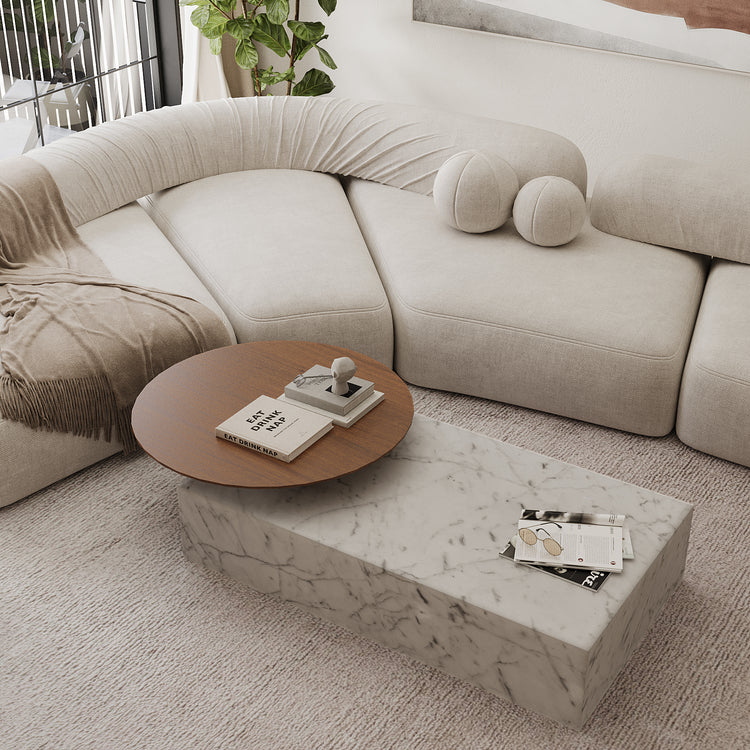 Odense marble coffee table in White Carrara