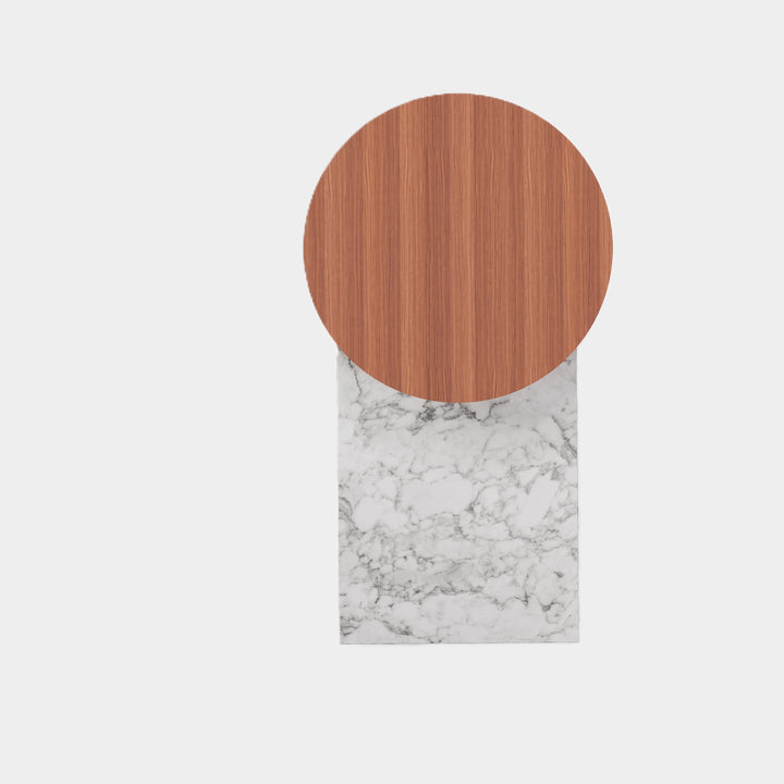 Odense coffee table top view in White Carrara