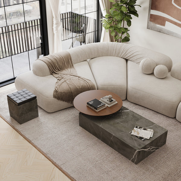 Odense marble coffee table lifestyle view in Grey Kenzo