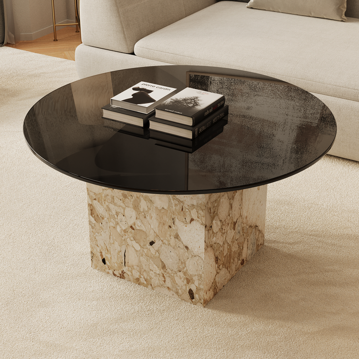 Bogense marble coffee table in Beige Breccia