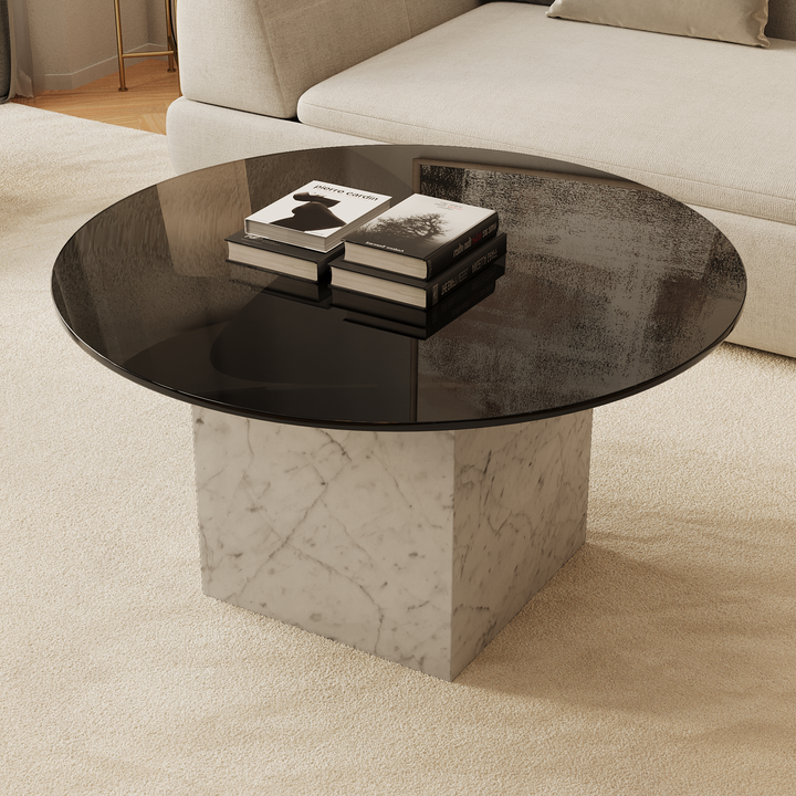 Bogense marble coffee table in White Carrara