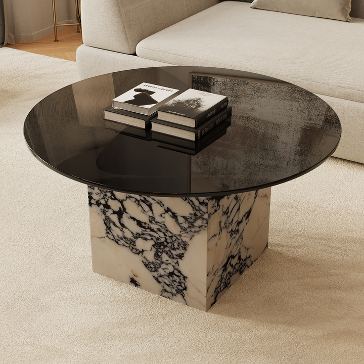 Bogense marble coffee table in Calacatta Viola