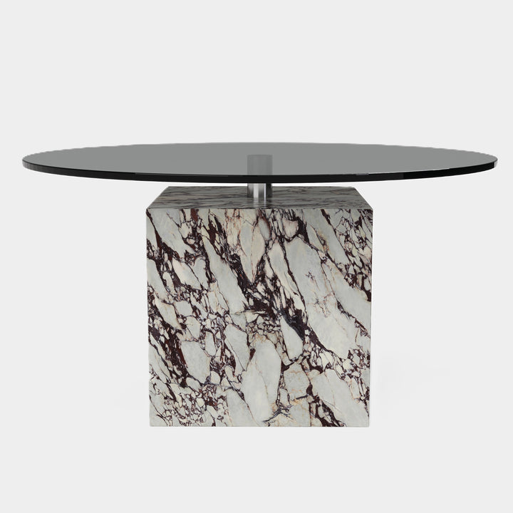 Bogense marble coffee table front view in Calacatta Viola