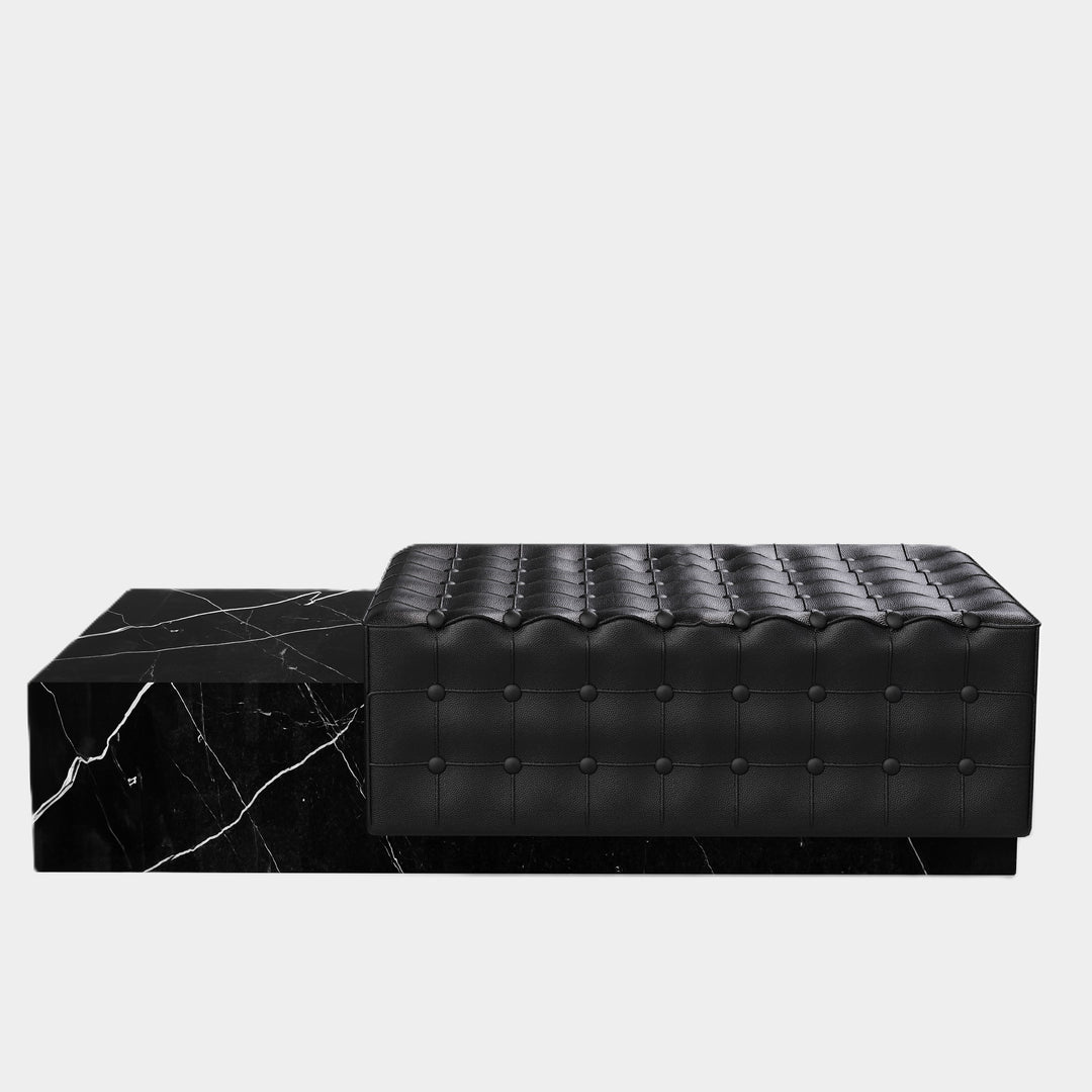 Maribo - Tufted Marble Chaise - Black Eagle