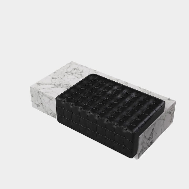 Maribo - Tufted Marble Chaise - White Carrara