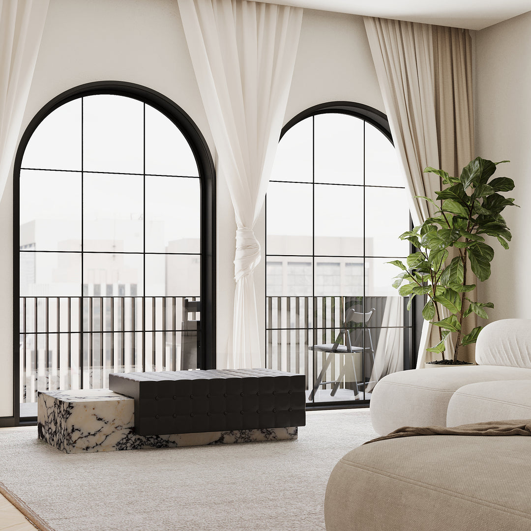 Maribo - Tufted Marble Chaise - Calacatta Viola