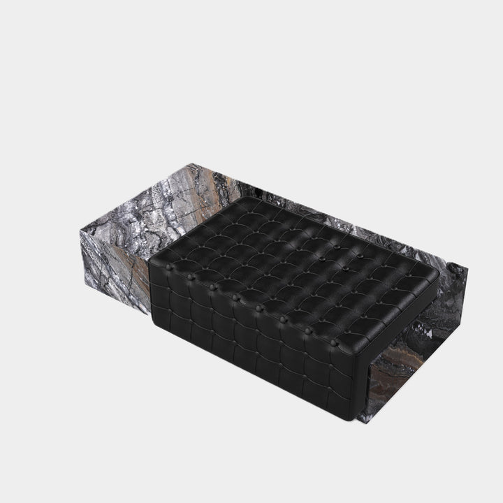Maribo - Tufted Marble Chaise - Grey Galaxy