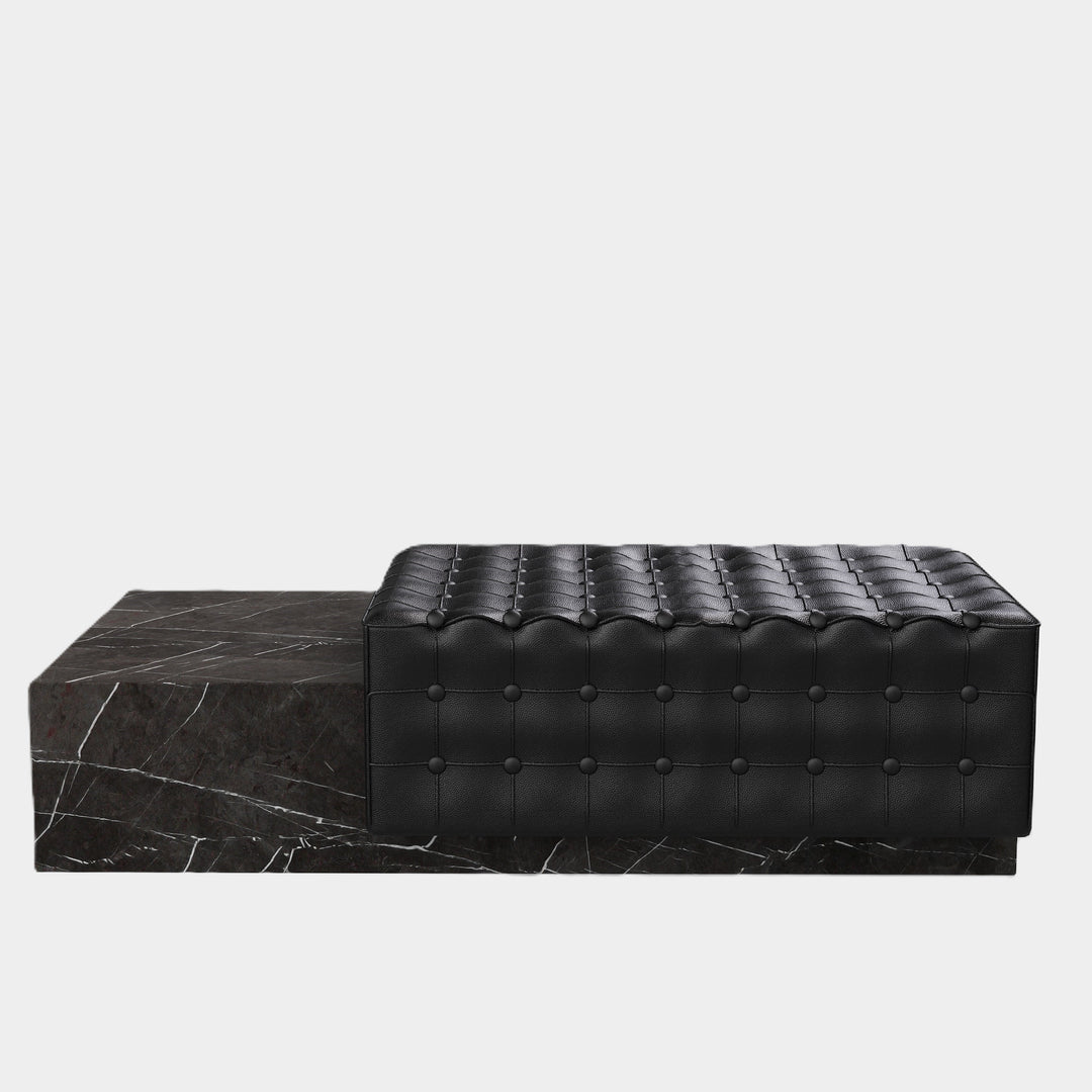 Maribo - Tufted Marble Chaise - Grey Kenzo