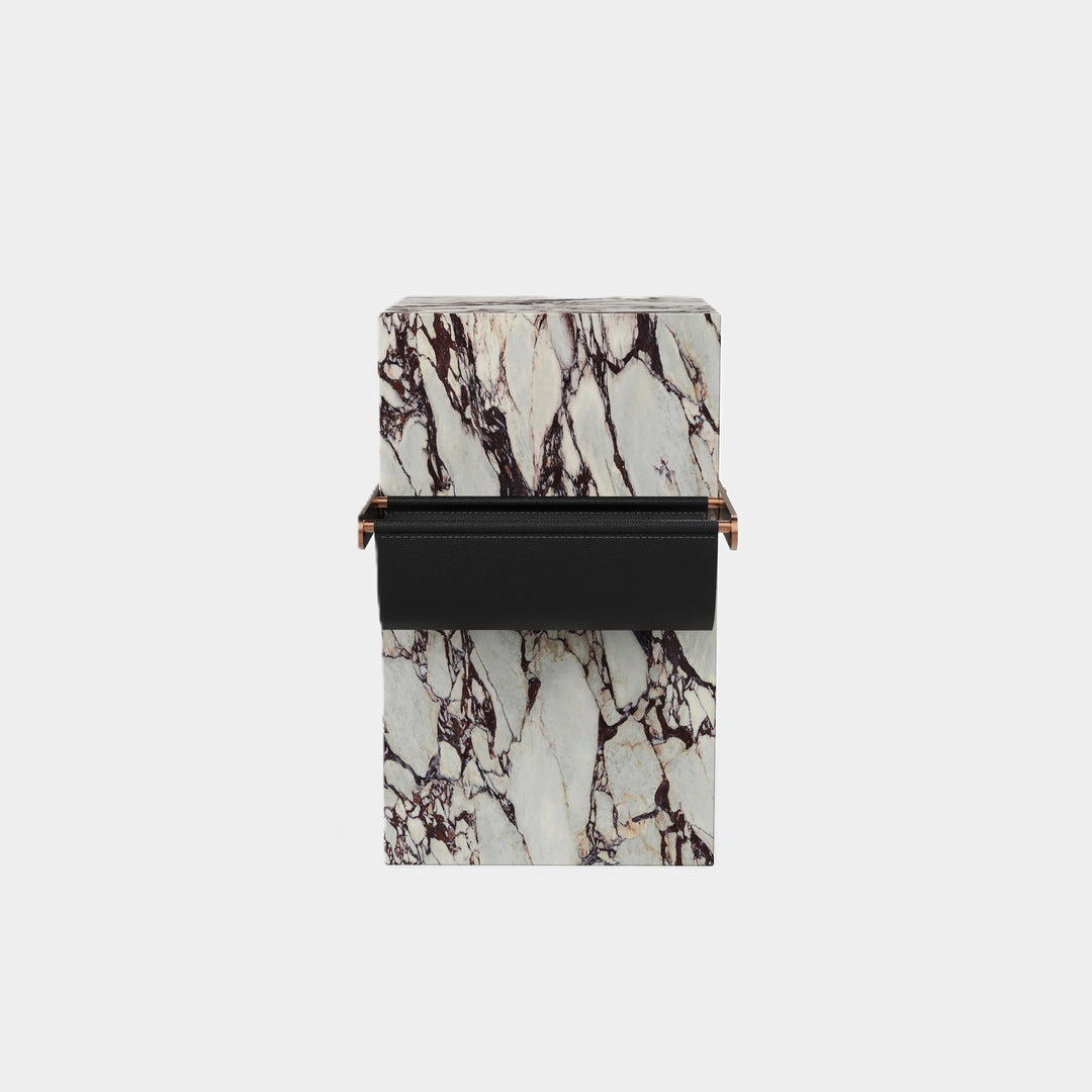 Aarhaus - Marble Side-Table With Storage Pouch - Calacatta Viola
