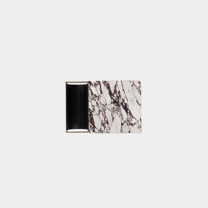 Aarhaus marble side table top view in Calacatta Viola