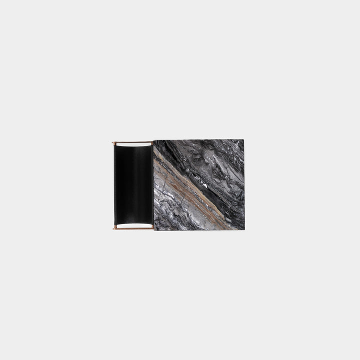 Aarhaus marble side table top view in Grey Galaxy