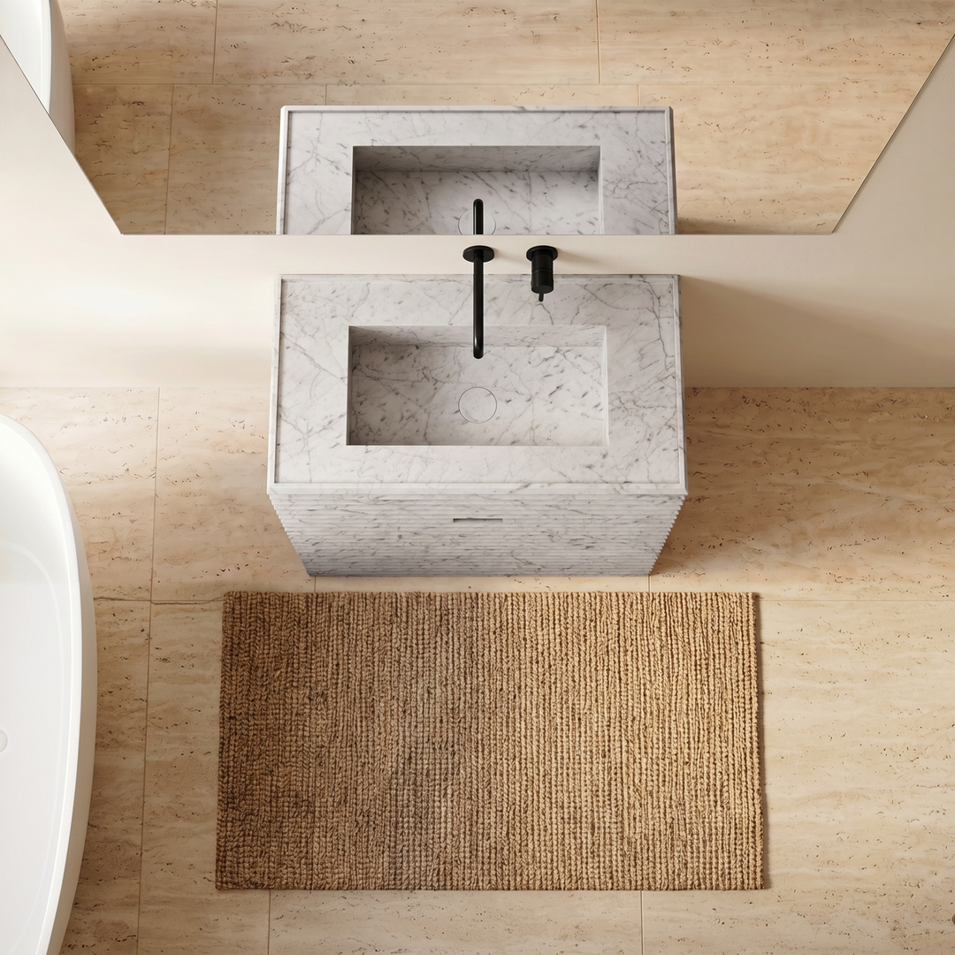 Njord - Ribbed Marble Bathroom Vanity