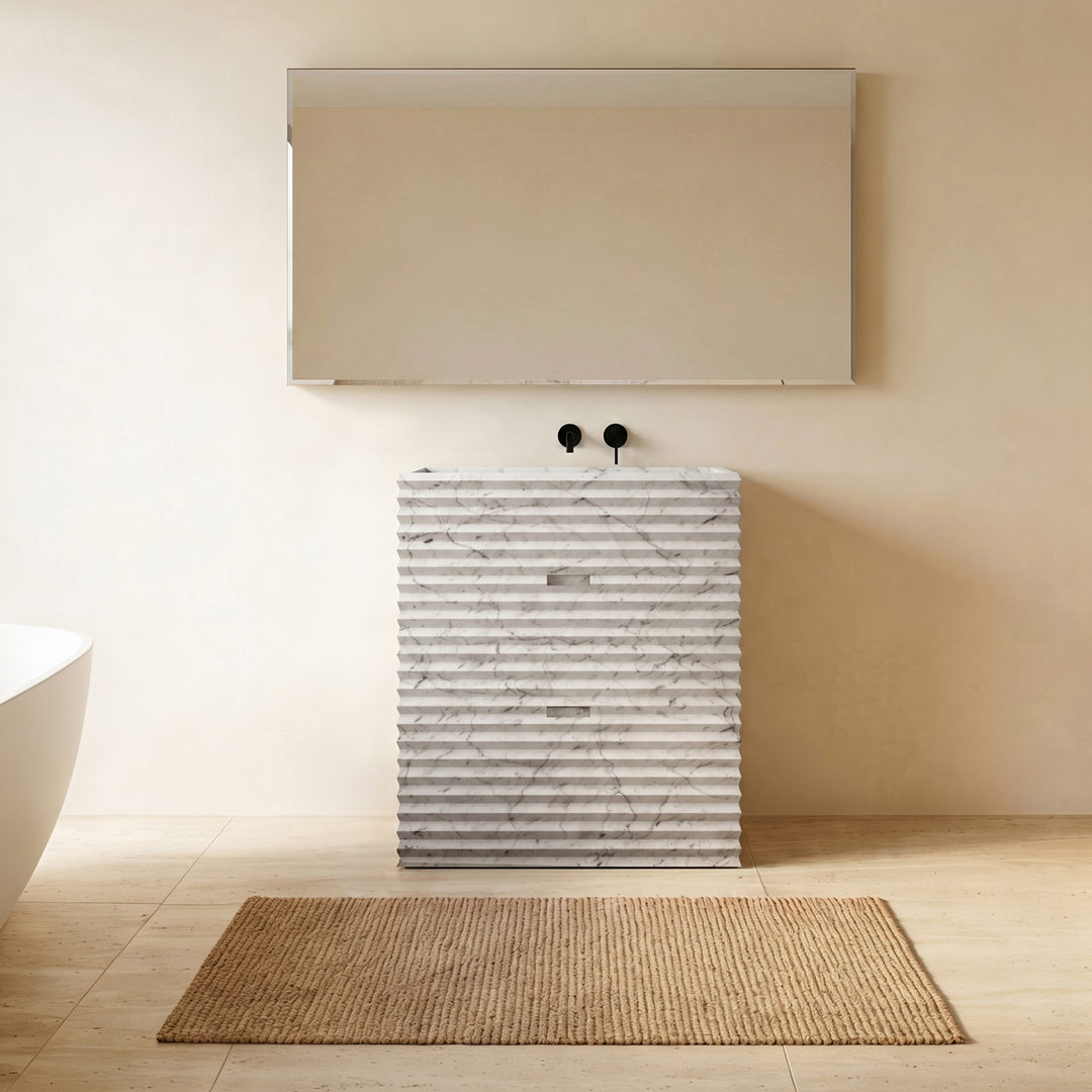 Njord - Ribbed Marble Bathroom Vanity