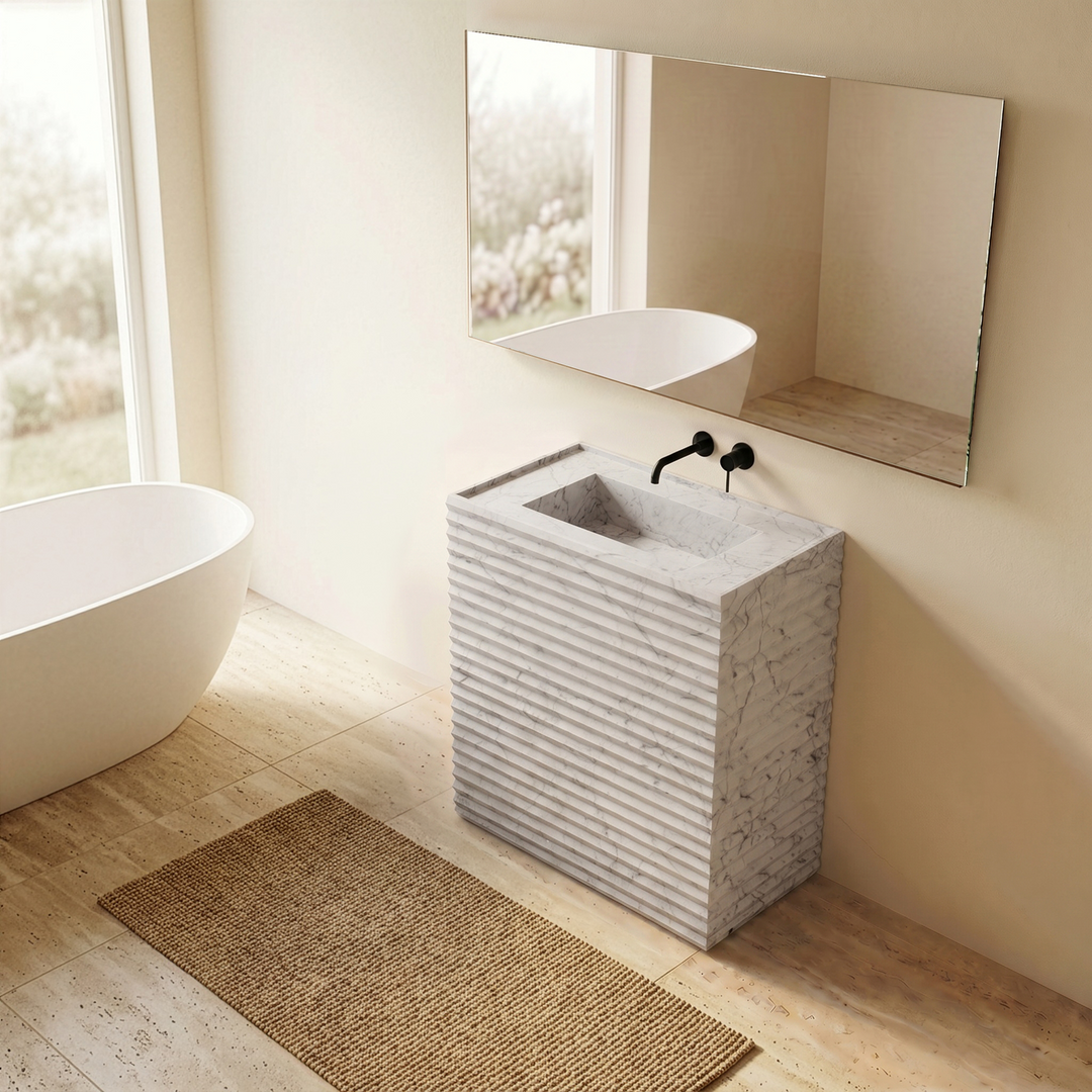 Njord - Ribbed Marble Bathroom Vanity