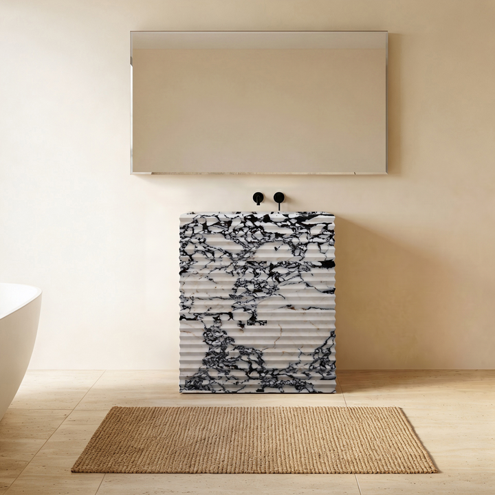 Njord - Ribbed Marble Bathroom Vanity