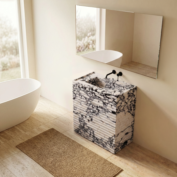 Njord - Ribbed Marble Bathroom Vanity