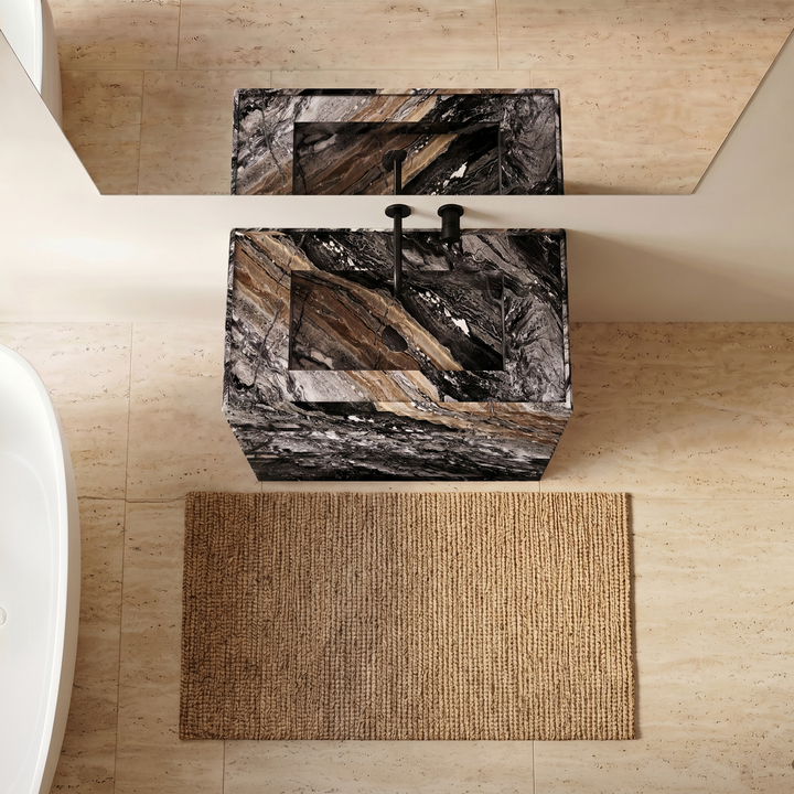 Njord - Ribbed Marble Bathroom Vanity