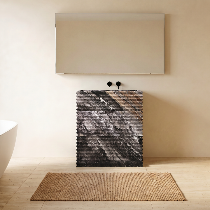 Njord - Ribbed Marble Bathroom Vanity