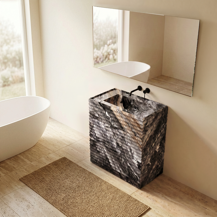 Njord - Ribbed Marble Bathroom Vanity