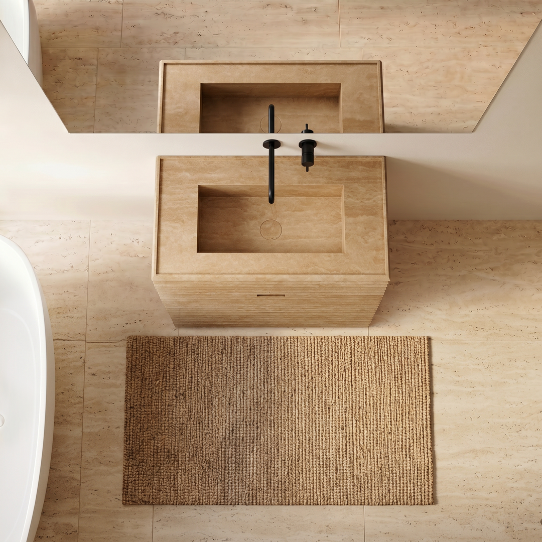 Njord - Ribbed Marble Bathroom Vanity