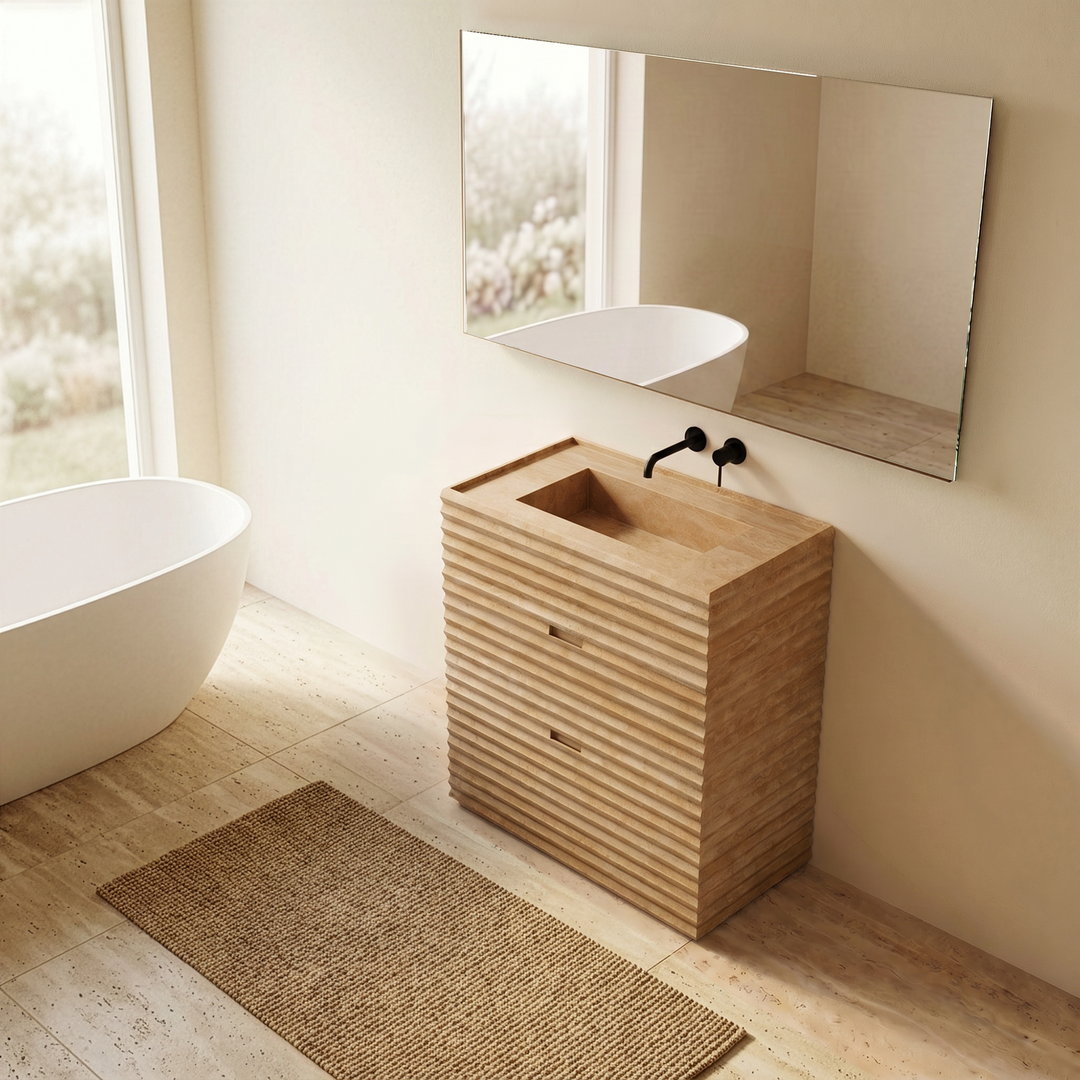 Njord - Ribbed Marble Bathroom Vanity