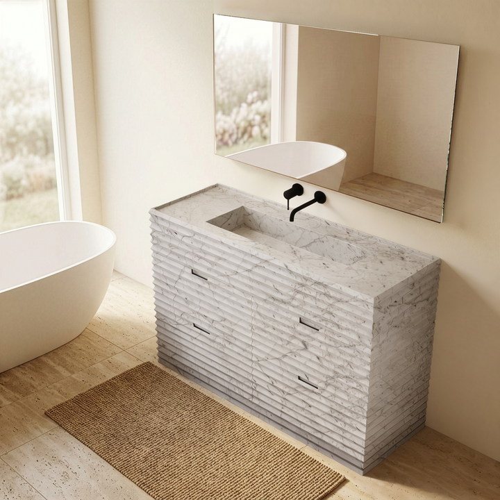 Njord - Ribbed Marble Bathroom Vanity