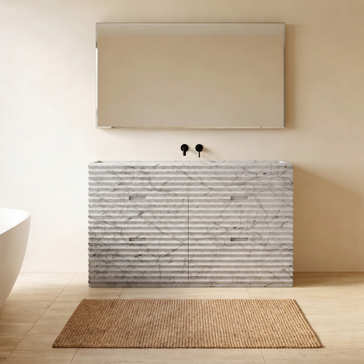 Njord - Ribbed Marble Bathroom Vanity