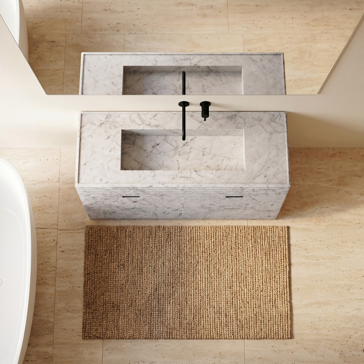 Njord - Ribbed Marble Bathroom Vanity