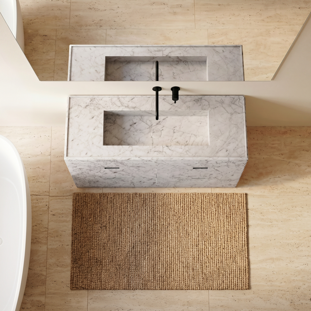 Njord - Ribbed Marble Bathroom Vanity