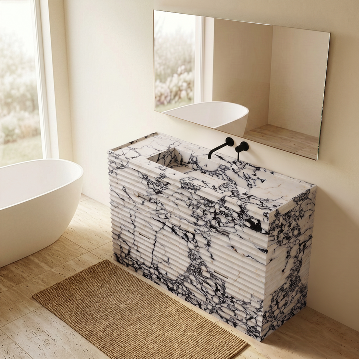 Njord - Ribbed Marble Bathroom Vanity