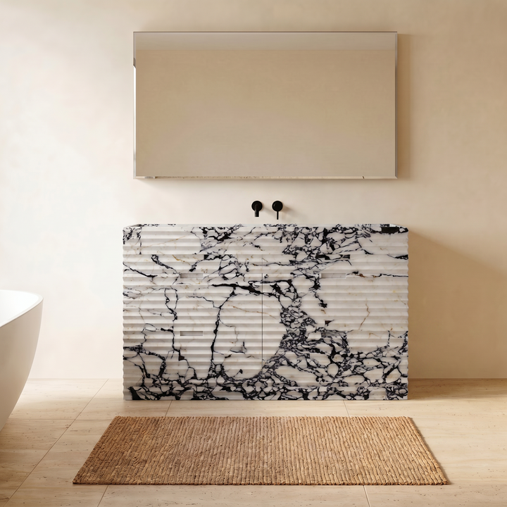 Njord - Ribbed Marble Bathroom Vanity
