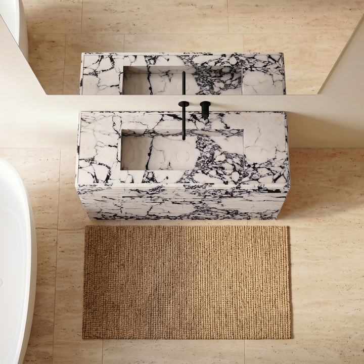 Njord - Ribbed Marble Bathroom Vanity