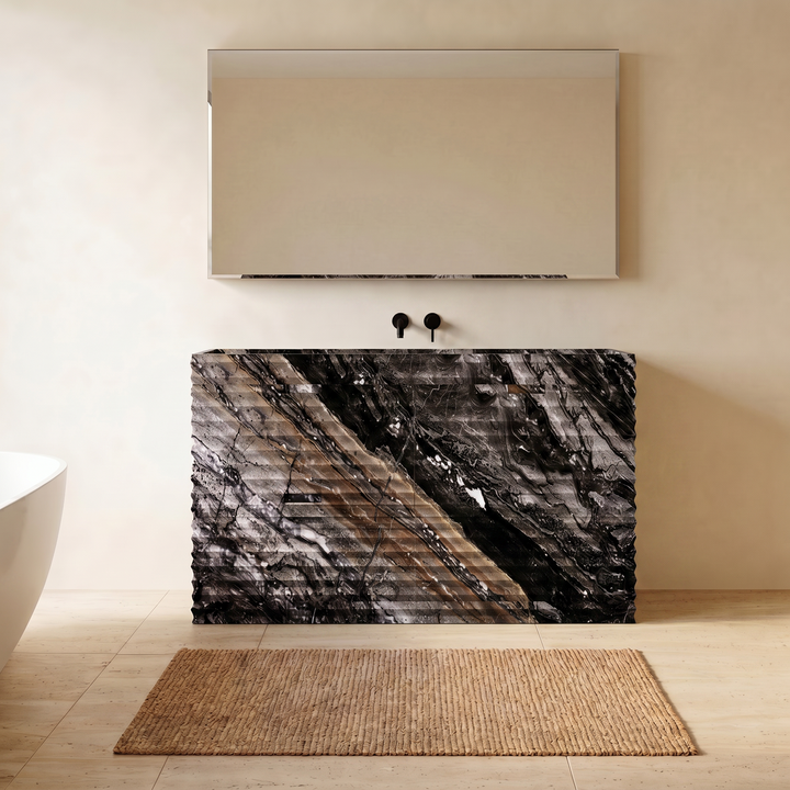 Njord - Ribbed Marble Bathroom Vanity