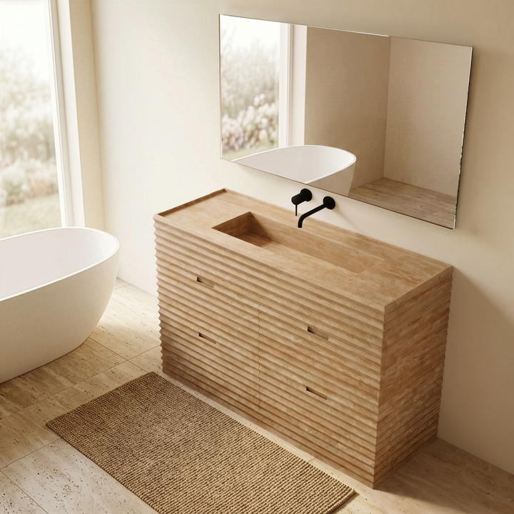 Njord - Ribbed Marble Bathroom Vanity