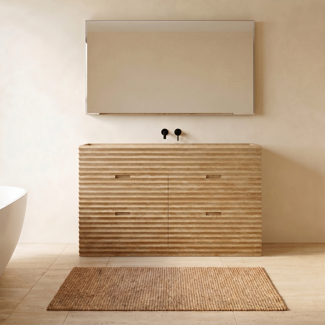Njord - Ribbed Marble Bathroom Vanity