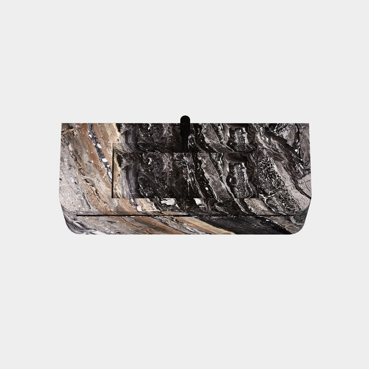 Lyke single wall-mounted vanity large top view in Grey Galaxy