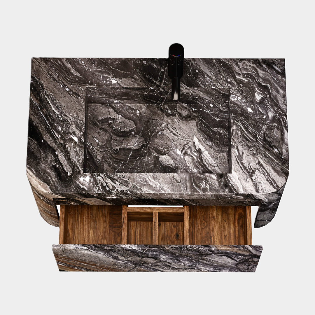 Lyke - Wall-Mounted Bathroom Vanity - Grey Galaxy - Medium