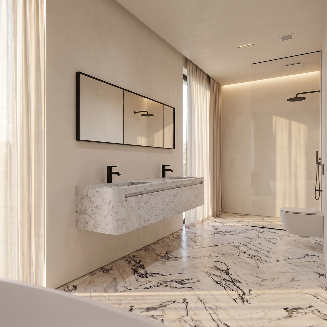 Lyke - Wall-Mounted Double Basin Bathroom Vanity