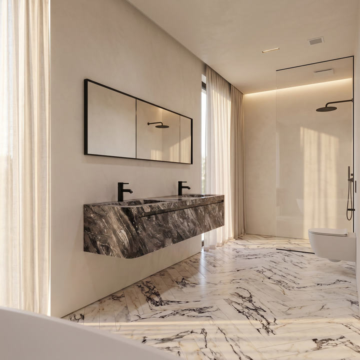 Lyke - Wall-Mounted Double Basin Bathroom Vanity
