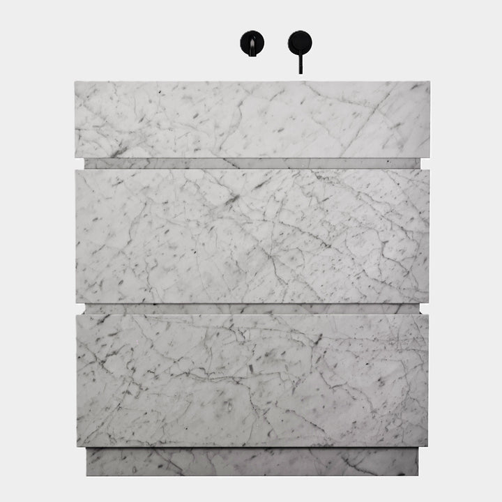 Orca - Marble Bathroom Vanity - White Carrara - Medium