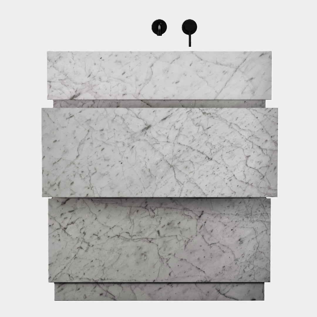 Orca - Marble Bathroom Vanity - White Carrara - Medium